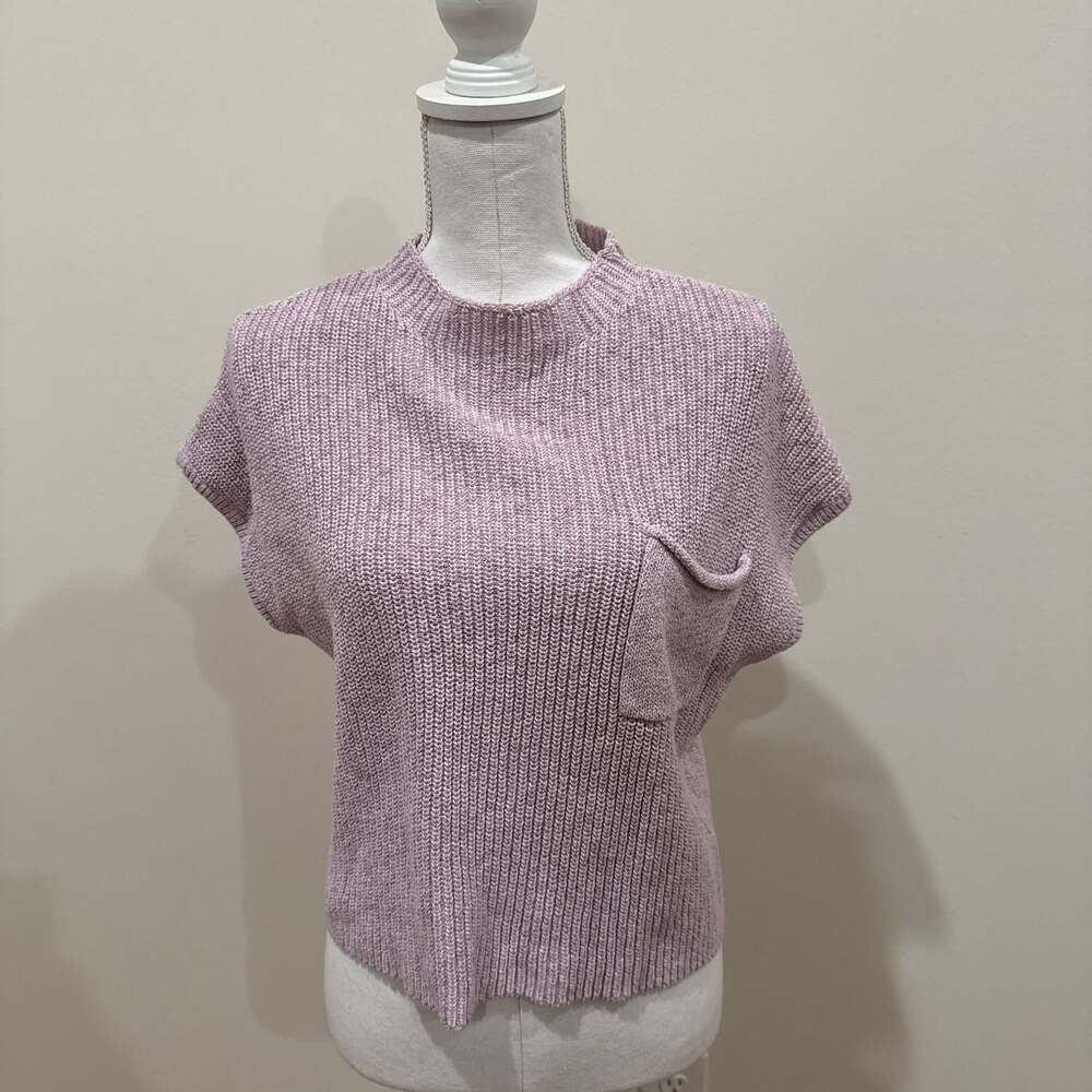 Free People FP Beach Freya Short Sleeve Sweater Top in Lavender